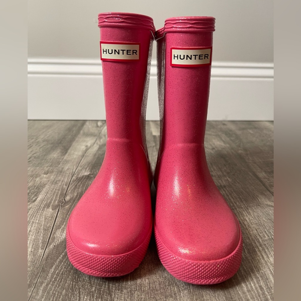 Pink sparkle Hunter rain boots